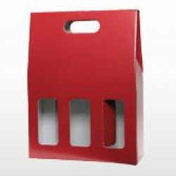 Three Bottle Gift Carton - Red / Window